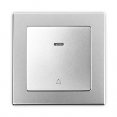 Face doorbell switch with light, 55mm Panel-sliver