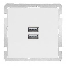 LOTUS双孔USB充电插座-白色-带飞机孔尼龙袋包装