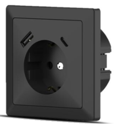 Schuko socket with USB A+C LUX Anthracite